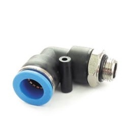 Złączka wtykowa kątowa 6mm gw.M5