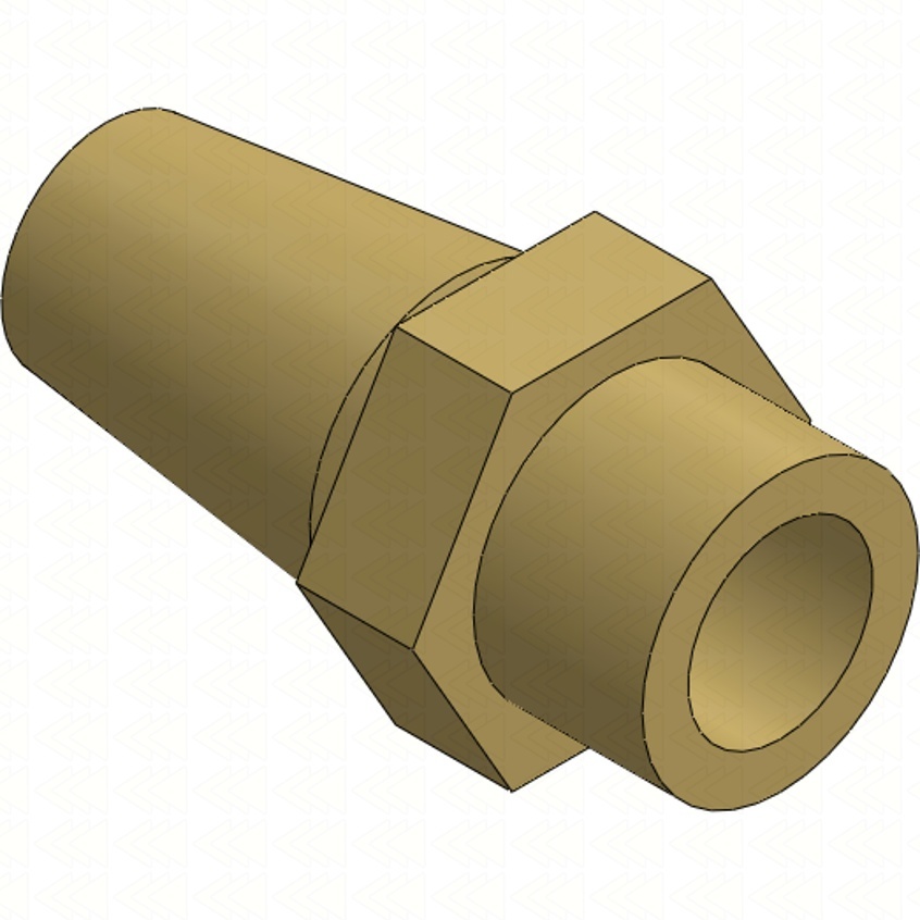 Tłumik 1/8'' - mosiądz - długi